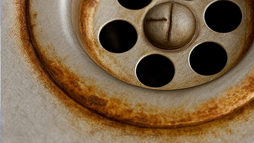 キッチンのシンクの排水溝の近辺にサビが！