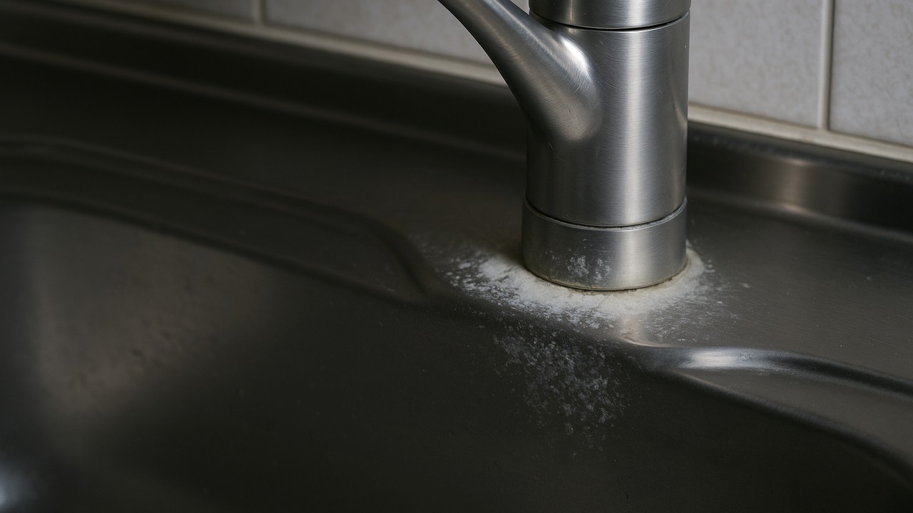 キッチンの水垢を落とす方法はクエン酸や重曹などで優しく擦るのが最も最適な方法